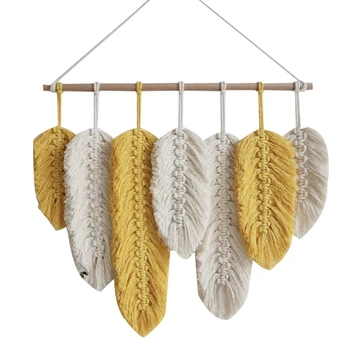 Hand-Made Macrame Wall Hanging Feather Cotton Woven Leaves Living Room Headboard Door Porch Hangings Boho Decor Wall Tapestry
Hand-Made Macrame Wall Hanging Feather Cotton Woven Leaves Living Room Headboard Door Porch Hangings Boho Decor Wall Tapestry