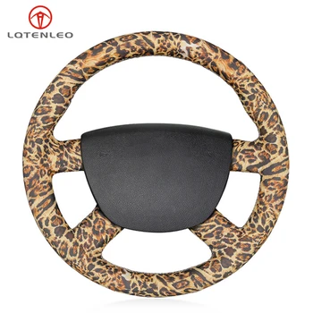 LQTENLEO Leopard Artificial Leather Car Steering Wheel Cover For Ford Kuga 2008-2011 Focus 2 2005-2011 Focus 3 2012-2014 C-MAX 
LQTENLEO Leopard Artificial Leather Car Steering Wheel Cover For Ford Kuga 2008-2011 Focus 2 2005-2011 Focus 3 2012-2014 C-MAX