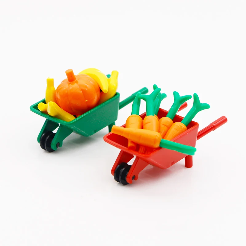 City Cart Builfing Blocks Luggage Barrow Garbage Truck Shopping Car Figure Accessories MOC Bricks Compatible LegoINGlys Friends (1)