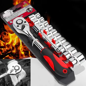 Ratchet Wrench Socket Spanner Set Quick Release Screw Bits Sleeve Ratcheting Socket Wrench Set CLH@8
Ratchet Wrench Socket Spanner Set Quick Release Screw Bits Sleeve Ratcheting Socket Wrench Set CLH@8