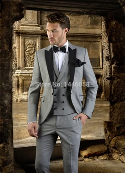 2018 Groomsmen Custom Made Light Grey Men Suit Double Breasted Vest Tailored Wedding Suits Slim Fit Groom Tuxedos For Men
2018 Groomsmen Custom Made Light Grey Men Suit Double Breasted Vest Tailored Wedding Suits Slim Fit Groom Tuxedos For Men