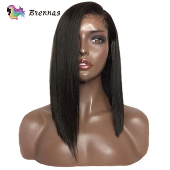 100% Brazilian human hair side-part short bob lace front wig bleached knots baby hair natural color for women non-Remy hair wig 
100% Brazilian human hair side-part short bob lace front wig bleached knots baby hair natural color for women non-Remy hair wig
