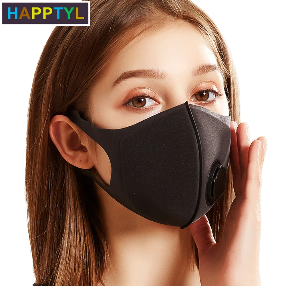 

HAPPTYL Respiratory Dust Mask Upgraded Version Men & Women Anti-fog Haze Dust Pm2.5 Pollen 3D Cropped Breathable Valve Mask