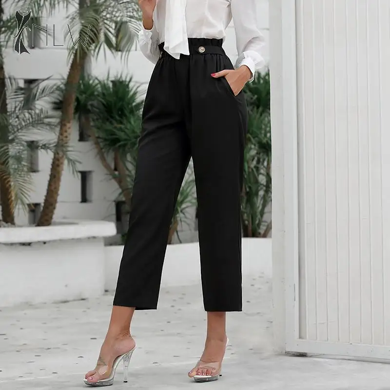 NLW High Waist Balck Harem Pants Women Autumn Winter Button Casual Pants Trousers Elegant Office Cropped Pants Pantalones Mujer
NLW High Waist Balck Harem Pants Women Autumn Winter Button Casual Pants Trousers Elegant Office Cropped Pants Pantalones Mujer