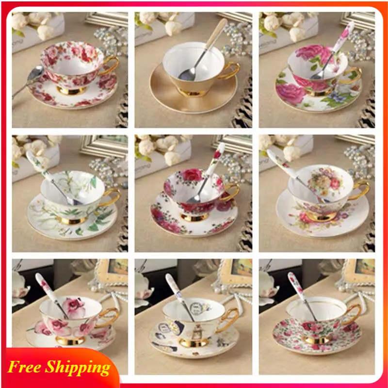 Europe Noble Bone China Coffee Cup Saucer Spoon Set 200ml Luxury Ceramic Mug Top-grade Porcelain Tea Cup Cafe Party Drinkware
Europe Noble Bone China Coffee Cup Saucer Spoon Set 200ml Luxury Ceramic Mug Top-grade Porcelain Tea Cup Cafe Party Drinkware