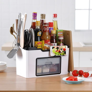 Kitchen Seasoning Spice Jar Organizer Box Multifunctional Cutlery Knife Block Stand Holder Flatware Fork Spoon Storage Rack
Kitchen Seasoning Spice Jar Organizer Box Multifunctional Cutlery Knife Block Stand Holder Flatware Fork Spoon Storage Rack