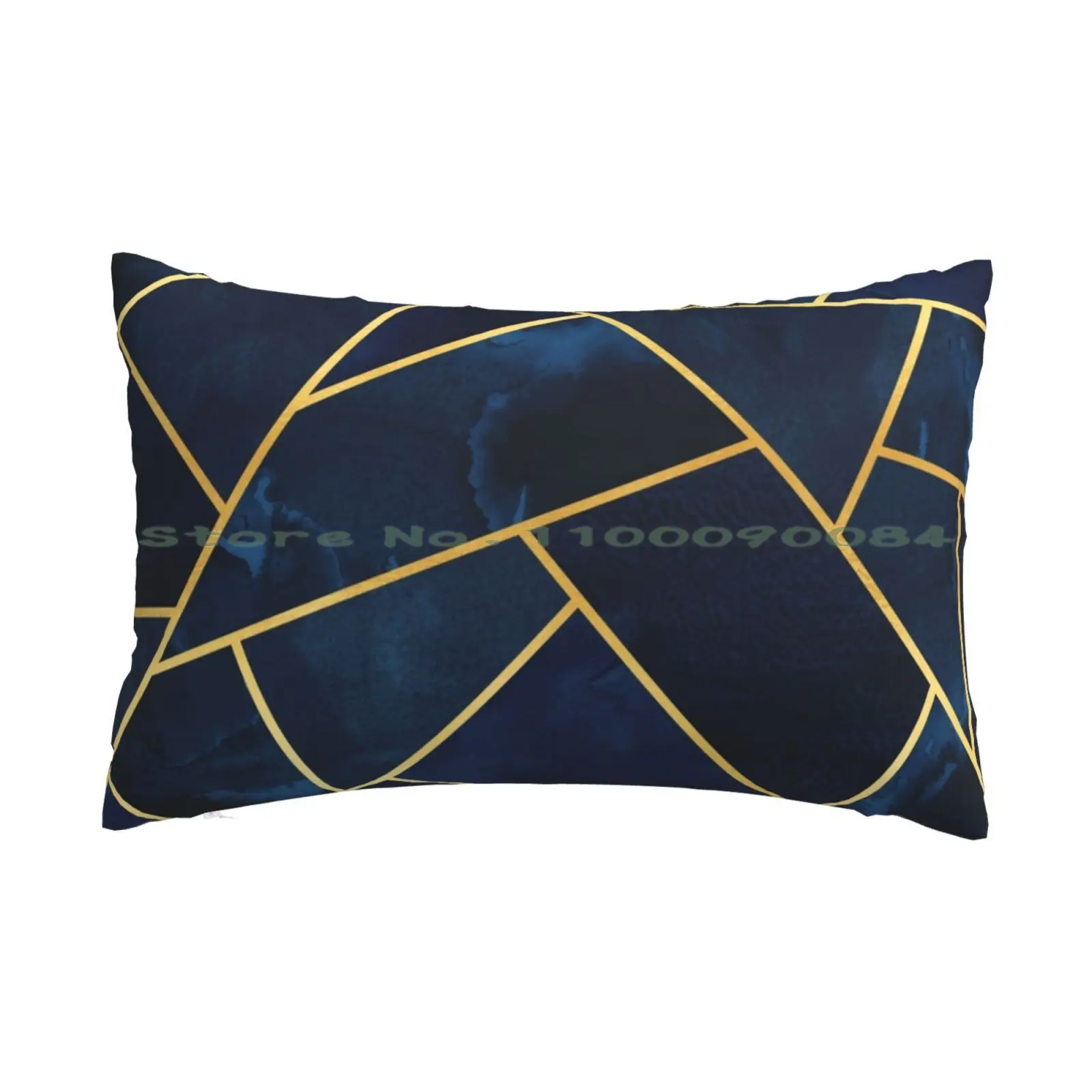 

Морская и Золотая Подушка с геометрическим рисунком, размеры 20x30, 50*75, для дивана, спальни, с абстрактным рисунком, темно-синее золото, Геометрическая текстура, современный графический Рисунок