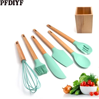 7pcs/8pcs Silicone Cooking Utensils Set Non-stick Spatula Shovel Wooden Handle Cooking Tools Set with Storage Box Kitchen Tools
7pcs/8pcs Silicone Cooking Utensils Set Non-stick Spatula Shovel Wooden Handle Cooking Tools Set with Storage Box Kitchen Tools