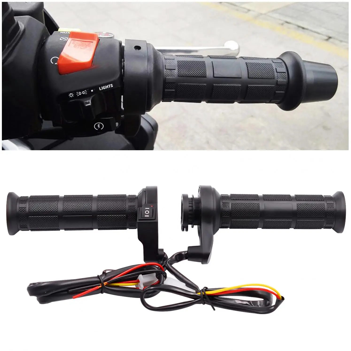 1 Pair Motorcycle Universal Adjustable Temperature Electric Heated Handle with Adjustable Switch and Accelerator Cards Pieces
1 Pair Motorcycle Universal Adjustable Temperature Electric Heated Handle with Adjustable Switch and Accelerator Cards Pieces