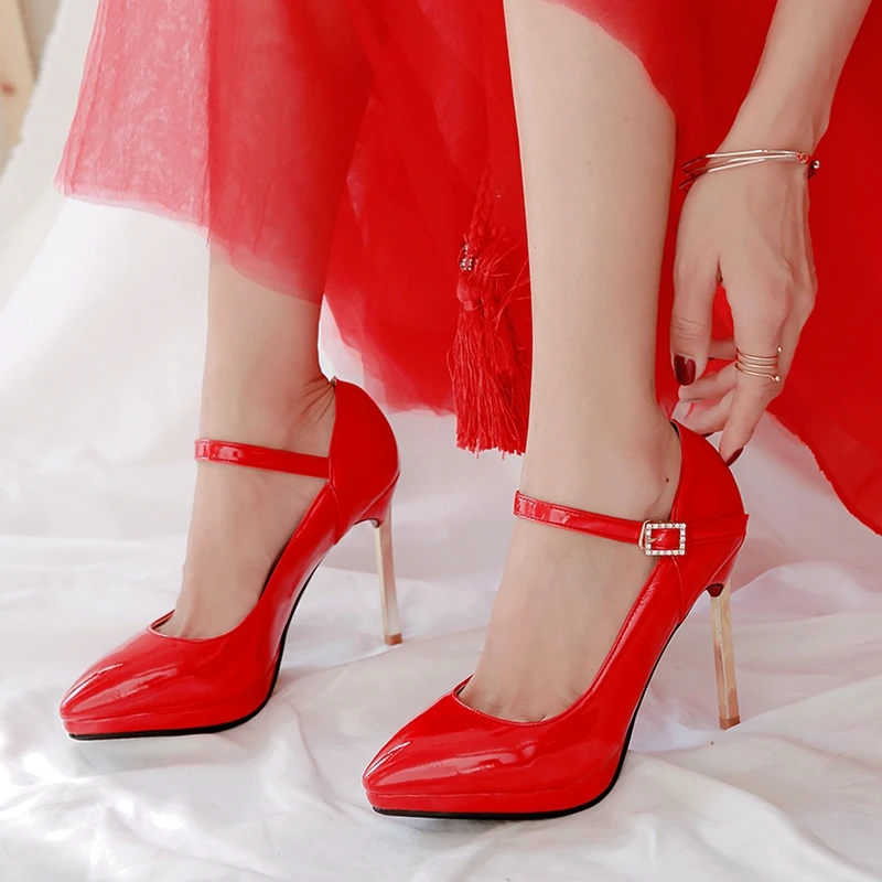 DiJiGirls Ankle Buckle Simple Sexy Pumps Women Pointed shoes High Heels Patent Leather Thin Heel Wedding Party Bridal Shoes New 
DiJiGirls Ankle Buckle Simple Sexy Pumps Women Pointed shoes High Heels Patent Leather Thin Heel Wedding Party Bridal Shoes New