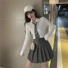 Spring Autumn Long-Sleeved Tie Blouse + Pleated A-Line Skirt Fashion Two-Piece Women
Spring Autumn Long-Sleeved Tie Blouse + Pleated A-Line Skirt Fashion Two-Piece Women