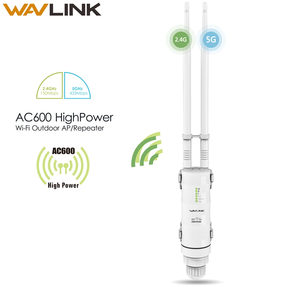 AC600 5G 2.4G Dual-band High Power Outdoor Wireless Repeater AP/Range Extender/Router/CPE/WISP POE High Gain 12dBi Antenna POE
AC600 5G 2.4G Dual-band High Power Outdoor Wireless Repeater AP/Range Extender/Router/CPE/WISP POE High Gain 12dBi Antenna POE