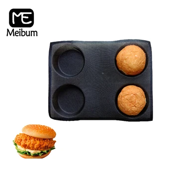 Meibum 4 Cavity Round Bread Baking Mold Hamburger Bun Baguette Eclair Bake Tray Non Stick Porous Glass Fiber Silicone Mould
Meibum 4 Cavity Round Bread Baking Mold Hamburger Bun Baguette Eclair Bake Tray Non Stick Porous Glass Fiber Silicone Mould