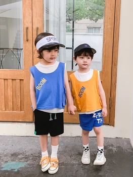 Boys' Sleeveless Vest Two-Piece Children's Light Suit Fashion Small Children's Baby Korean Casual Summer Boys' Clothes 
Boys' Sleeveless Vest Two-Piece Children's Light Suit Fashion Small Children's Baby Korean Casual Summer Boys' Clothes