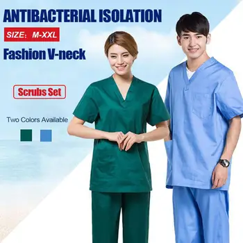 Nurse Uniform Natural Stretch Scrub Set Hospital Doctor Clothing Workwear V-Neck Short Sleeve Shirt Top Pants Protective Suit
Nurse Uniform Natural Stretch Scrub Set Hospital Doctor Clothing Workwear V-Neck Short Sleeve Shirt Top Pants Protective Suit