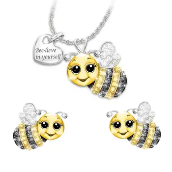 Fashion Cute Elephant Owl Bee Ladybug Necklace Earrings Initial Heart Necklace Symbolizes Love Luck Letter Couple Jewelry Set
Fashion Cute Elephant Owl Bee Ladybug Necklace Earrings Initial Heart Necklace Symbolizes Love Luck Letter Couple Jewelry Set