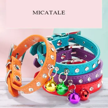 MICATALE Adjustable Pet Dog Crystal Rhinestone Bell Collar Puppy Small Dogs Soft Faux Leather Neck Strap Pet Cat Rabbit Collars
MICATALE Adjustable Pet Dog Crystal Rhinestone Bell Collar Puppy Small Dogs Soft Faux Leather Neck Strap Pet Cat Rabbit Collars