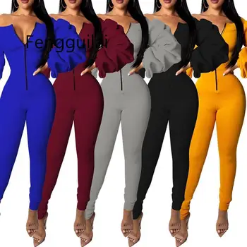 FENGGUILAI Women Casual Jumpsuit Zipper Front Slash Neck Off Shoulder Long Puff Sleeve Rompers Yellow Overalls Female Jumpsuits
FENGGUILAI Women Casual Jumpsuit Zipper Front Slash Neck Off Shoulder Long Puff Sleeve Rompers Yellow Overalls Female Jumpsuits