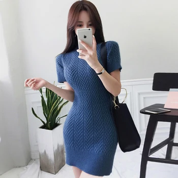 Winter Lady Sheath Slim Bodycon Knit Cloth Sweater Solid Short Sleeve Sexy Knitting Cloth Dress
Winter Lady Sheath Slim Bodycon Knit Cloth Sweater Solid Short Sleeve Sexy Knitting Cloth Dress