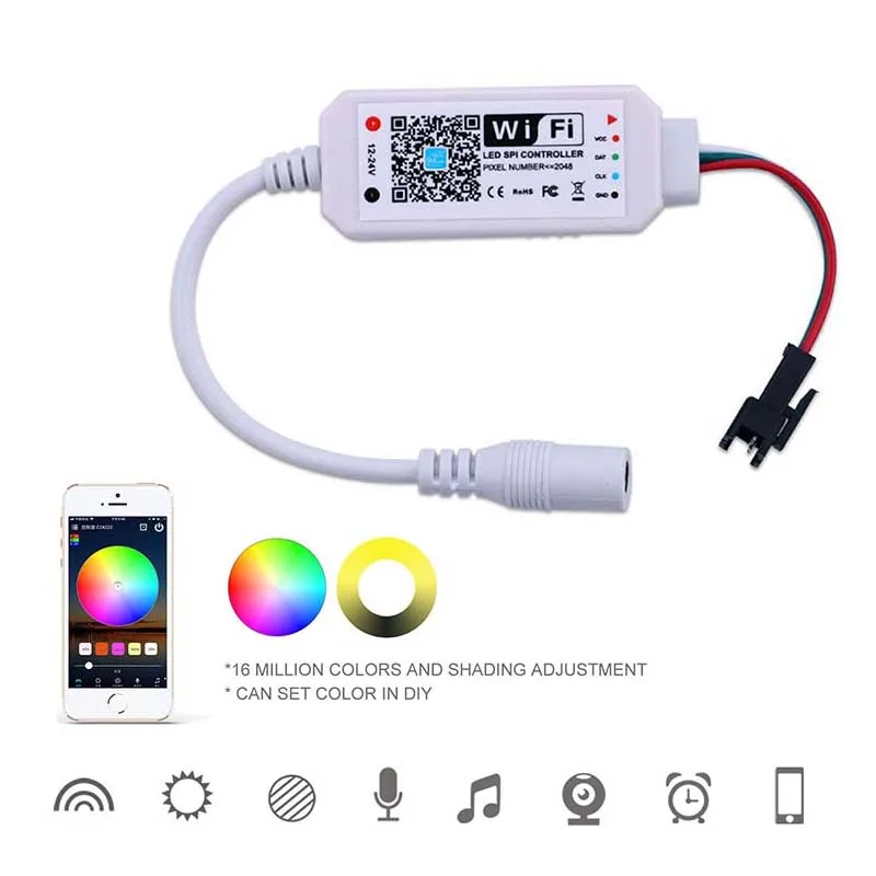 Smart LED Controller WiFi APP Voice Control, Support Amazon Alexa Google Magic Home For DC12V~24V WS2811 SM16703 UCS1903
Smart LED Controller WiFi APP Voice Control, Support Amazon Alexa Google Magic Home For DC12V~24V WS2811 SM16703 UCS1903
