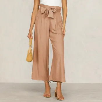 Eleagnt Wide Leg Long Pants Women With Bow Belt Solid Colors Trousers Women With High Waist Women Pants Loose Calca Feminina #3
Eleagnt Wide Leg Long Pants Women With Bow Belt Solid Colors Trousers Women With High Waist Women Pants Loose Calca Feminina #3