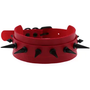 

Studded Rivet Leather Choker Spiked Necklace Goth Collar Gothic Jewelry Spike Chocker Women Rock Witch Accessories Men 2020 New
