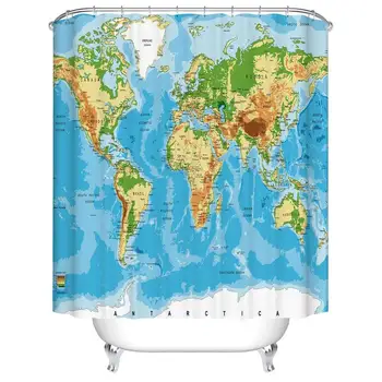 Shower Curtain, Country Flag Map of The World Cloth Fabric Bathroom Decor Set with Hooks, , Pale Blue
Shower Curtain, Country Flag Map of The World Cloth Fabric Bathroom Decor Set with Hooks, , Pale Blue