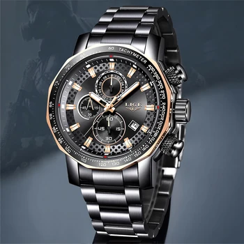 LIGE New Mens Watches Top Brand Luxury Full Steel Sport Chronograph Waterproof Big Dial Watch Men Quartz Clock Relogio Masculino 
LIGE New Mens Watches Top Brand Luxury Full Steel Sport Chronograph Waterproof Big Dial Watch Men Quartz Clock Relogio Masculino