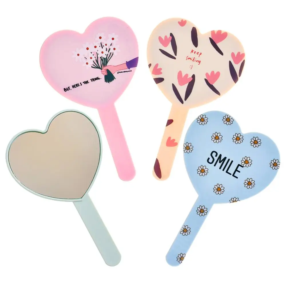 4 colors Vanity Mirror Flower series Makeup Mirror Handheld Cosmetic Mirror Heart Shaped Mirror Single Side Looking Glass
4 colors Vanity Mirror Flower series Makeup Mirror Handheld Cosmetic Mirror Heart Shaped Mirror Single Side Looking Glass