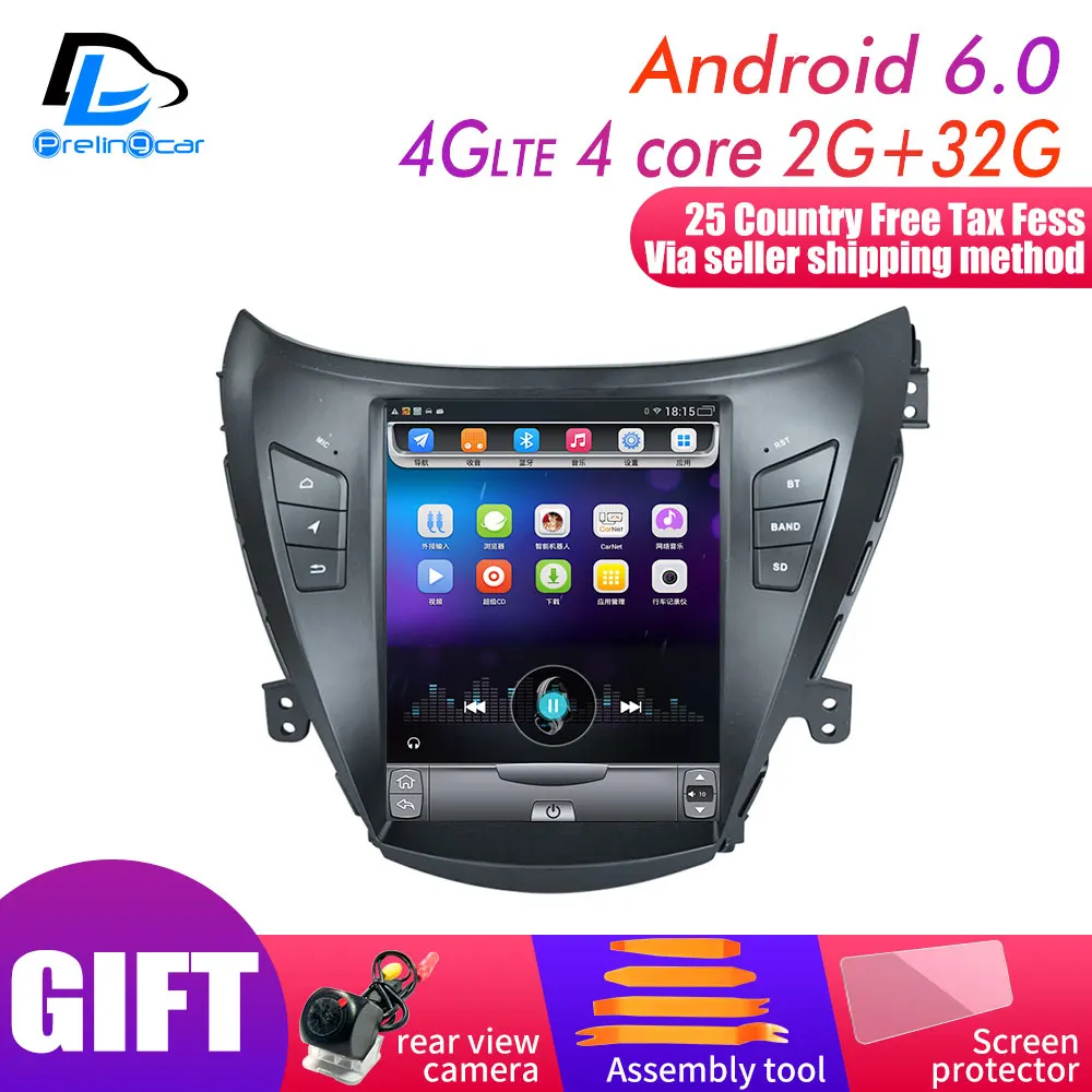 4G Lte вертикальный экран android система Мультимедиа Видео Радио плеер для hyundai elantra 2012