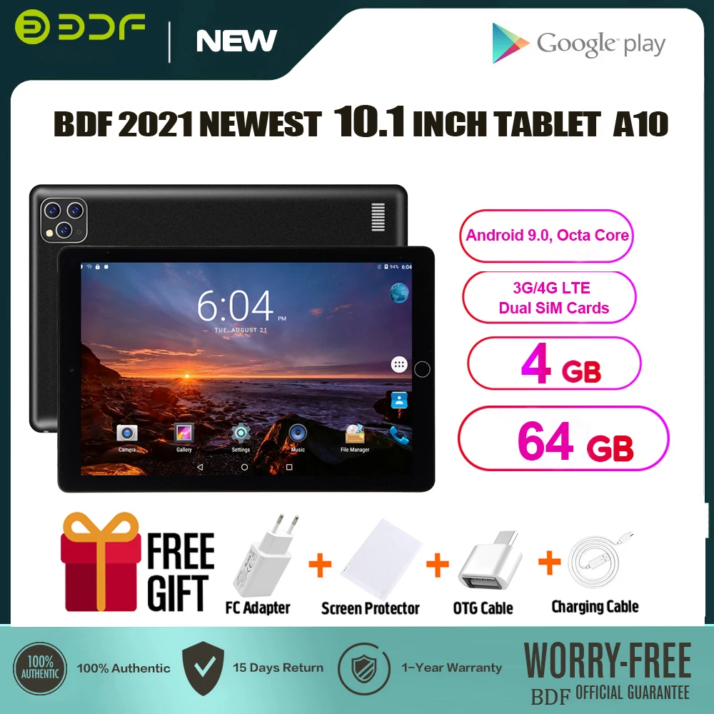 

3G Network Tablet Pc 10.1 Inch Octa Core 4GB/64GB mi pad 5 Pro Tablet Android 9.0 планшет Phone Call GPS WiFi Bluetooth Tablet