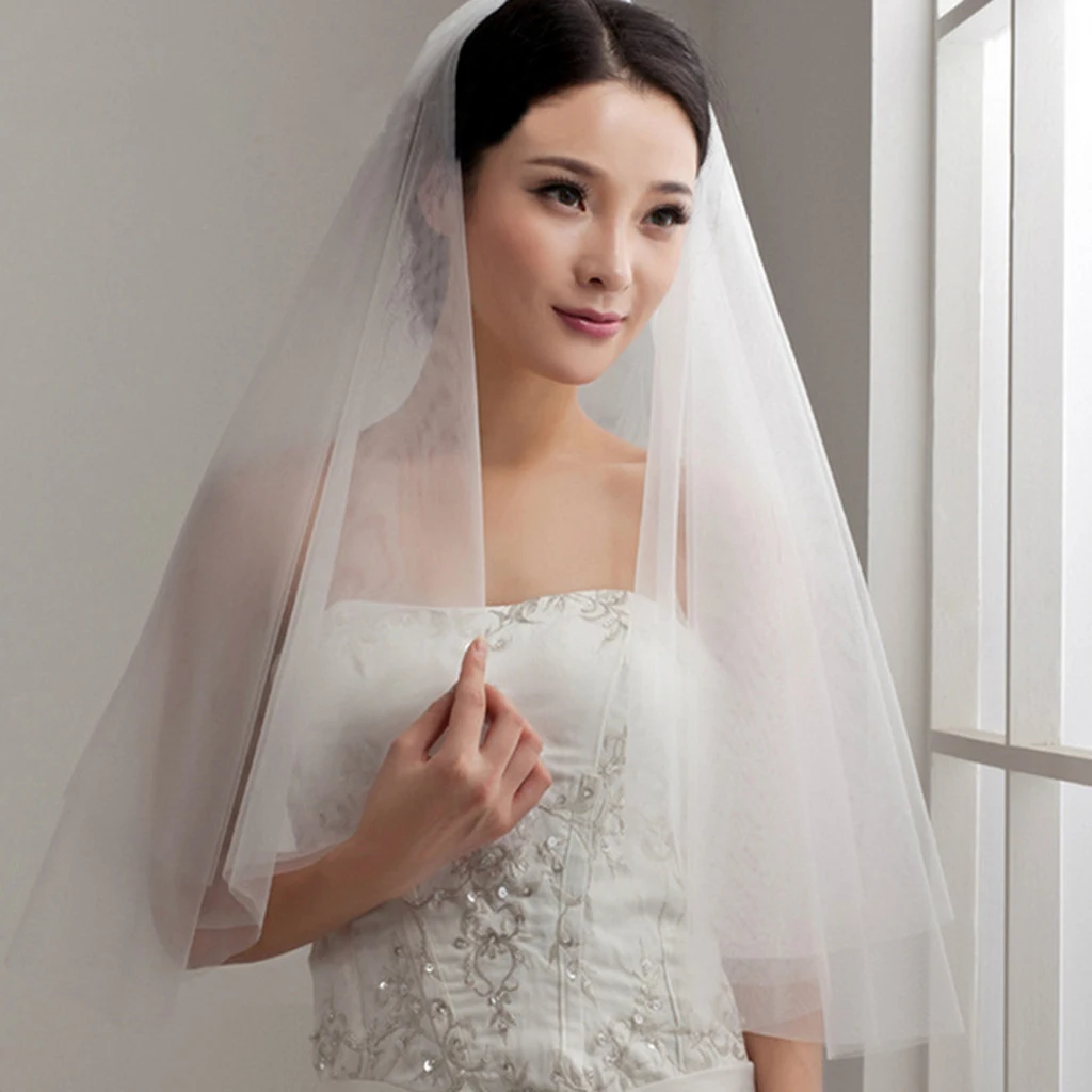 Double Wedding Veil Layered Elbow Length Bridal Veil Decorative Bridal Wedding Accessory With Comb Photography Prop
Double Wedding Veil Layered Elbow Length Bridal Veil Decorative Bridal Wedding Accessory With Comb Photography Prop