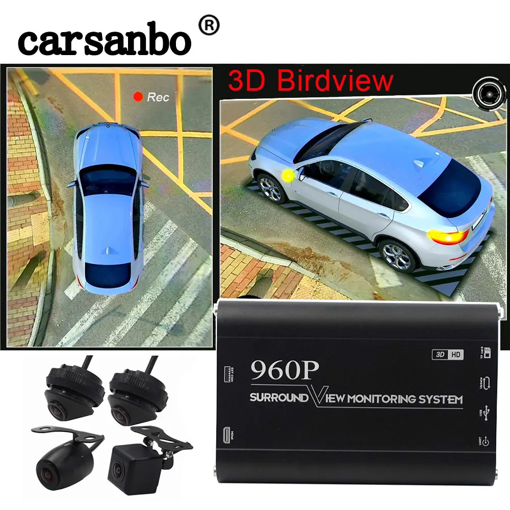 Carsanbo 360 Degree Car 3D Birdview System Waterproof Night Vision Seamless Surround View DVR with 4 Car Camera Recorder
Carsanbo 360 Degree Car 3D Birdview System Waterproof Night Vision Seamless Surround View DVR with 4 Car Camera Recorder