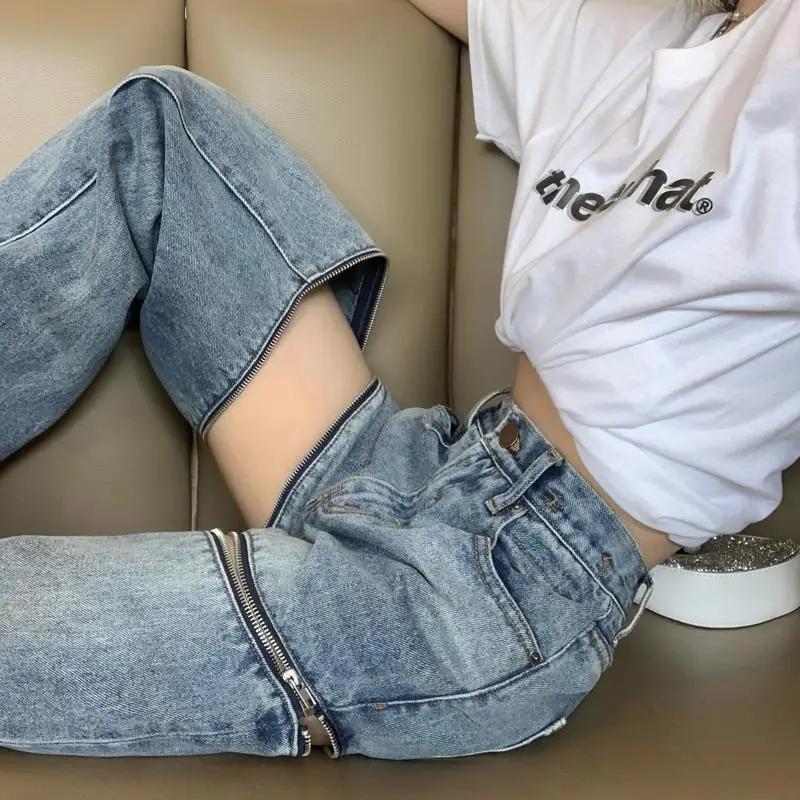 Лидер продаж, женские джинсы womenzipper, новинка 2021, стройнящие прямые свободные длинные брюки с высокой талией
Лидер продаж, женские джинсы womenzipper, новинка 2021, стройнящие прямые свободные длинные брюки с высокой талией