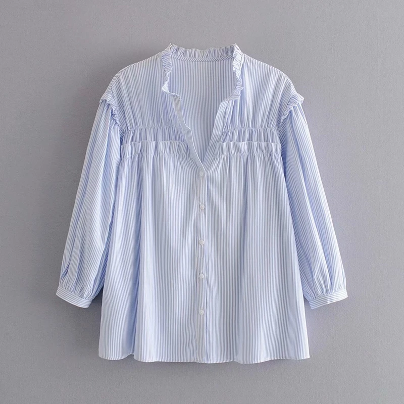 Chic Women Shirt Blouse Spring 2020 New Clothing Long Sleeve Ruffle Collar Female Loose Tops Striped Shirts
Chic Women Shirt Blouse Spring 2020 New Clothing Long Sleeve Ruffle Collar Female Loose Tops Striped Shirts
