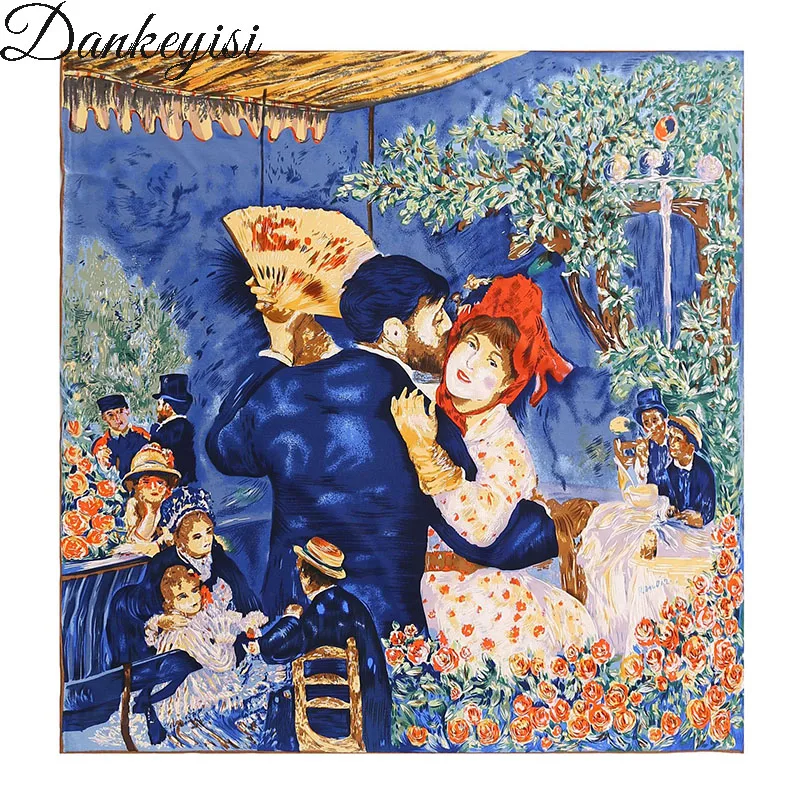 DANKEYISI 12m/m Real Silk Scarf Women Square Oil Painting Silk Scarf Female Handkerchief Big Beach Cover Up Shawl Neck Scarf
DANKEYISI 12m/m Real Silk Scarf Women Square Oil Painting Silk Scarf Female Handkerchief Big Beach Cover Up Shawl Neck Scarf