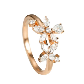 EDI Flower Diamond Ring AU585 14k Solid White Gold Rose Gold Lucky Love Tail Ring 0.7ctw Real Natural Diamond Ring For Women
EDI Flower Diamond Ring AU585 14k Solid White Gold Rose Gold Lucky Love Tail Ring 0.7ctw Real Natural Diamond Ring For Women