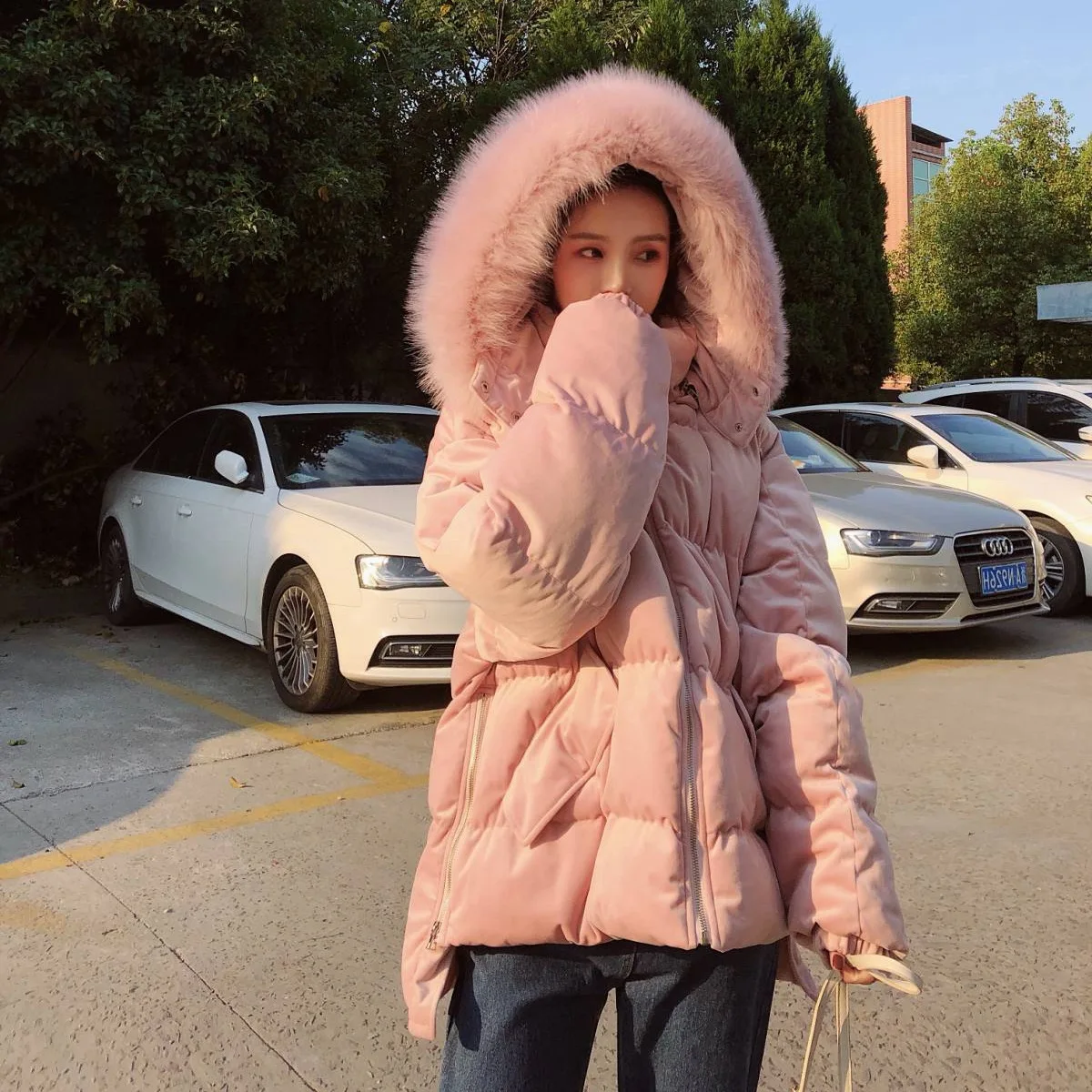 Photo Shoot CHIC Sweet Pink Velvet Hooded Model Large Fur Collar Front Short Long Back down Coat Cotton Overcoat Women's Winter
Photo Shoot CHIC Sweet Pink Velvet Hooded Model Large Fur Collar Front Short Long Back down Coat Cotton Overcoat Women's Winter