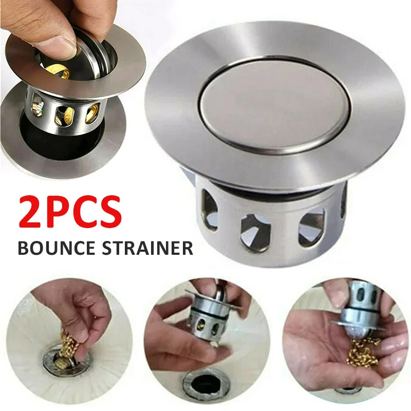 2PCS Universal Wash Basin Bounce Drain Filter Pop Up Kitchen Bathroom Sink Drain Plug 
2PCS Universal Wash Basin Bounce Drain Filter Pop Up Kitchen Bathroom Sink Drain Plug