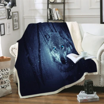 

Wolf Warrior Blanket Adults Wolf Dreamcatcher Sherpa Fleece Microfiber Wearable Picnic Throw Blanket