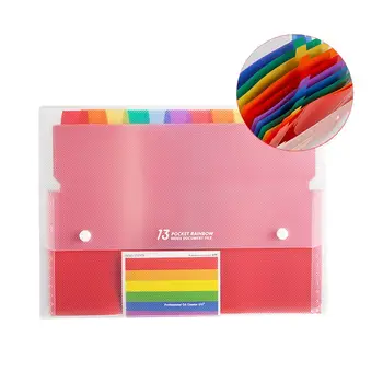 Portable Rainbow Color File Document Bag Expanding File Folder Fastener for Office Supplies 
Portable Rainbow Color File Document Bag Expanding File Folder Fastener for Office Supplies