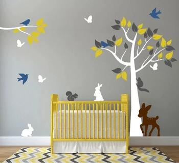 Nursery Tree Branches With Flying Birds And Cute Rabbit Wall Decals Kids Baby Bedroom Art Decor HUge Tree Vinyl Sticker WE43 
Nursery Tree Branches With Flying Birds And Cute Rabbit Wall Decals Kids Baby Bedroom Art Decor HUge Tree Vinyl Sticker WE43