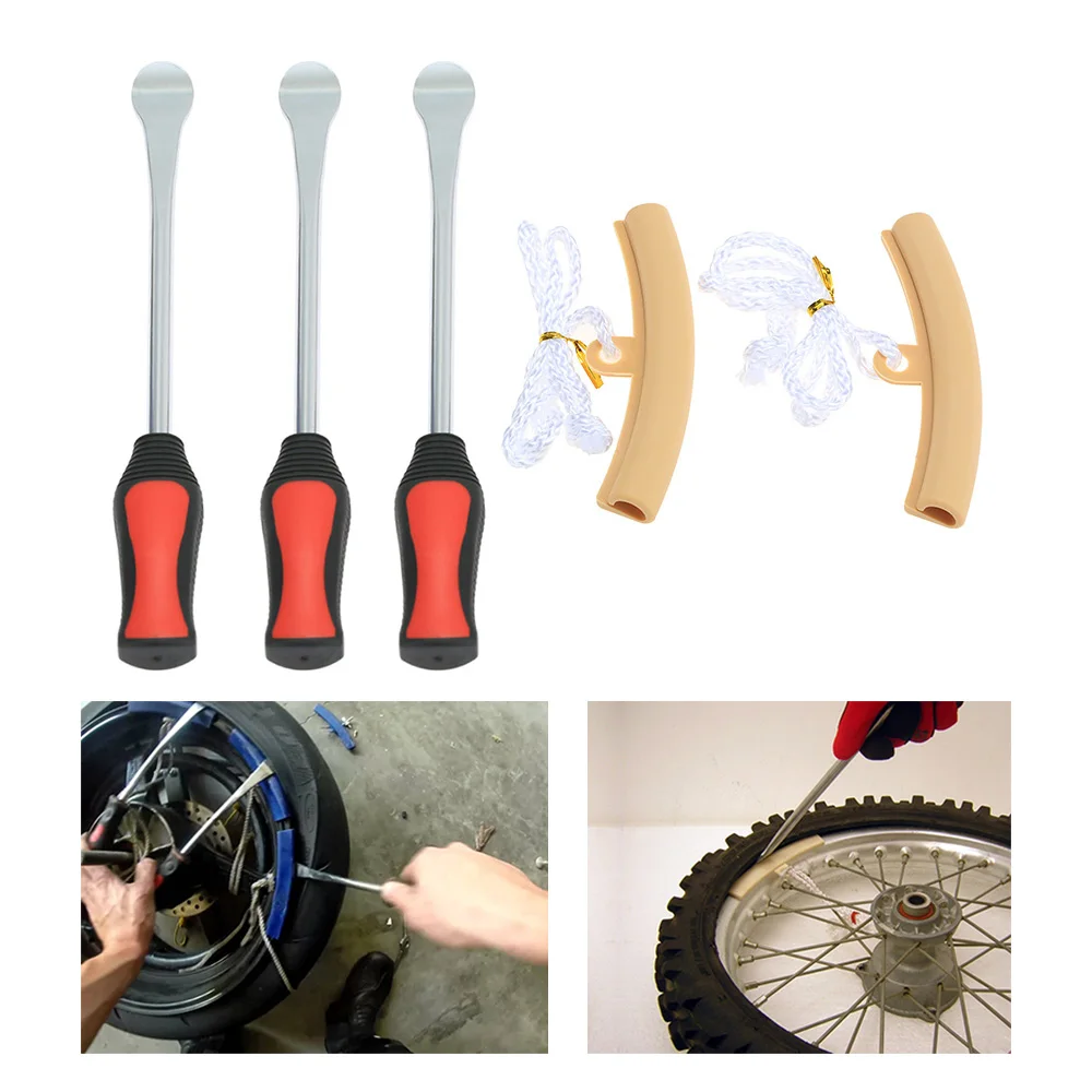 3 Tire Lever Tool Spoon + 2 Wheel Rim Protectors Tool Kit for Motorcycle Bike Tire Changing Removing
3 Tire Lever Tool Spoon + 2 Wheel Rim Protectors Tool Kit for Motorcycle Bike Tire Changing Removing