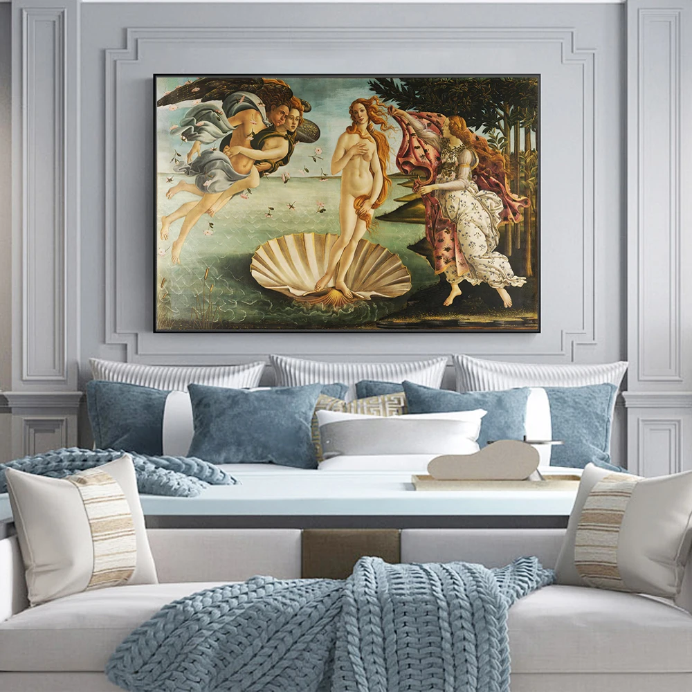 

The Birth of Venus by Botticelli Canvas Paintings Reproductions On the Wall Art Posters And Prints Classical Art Pictures Cuadro