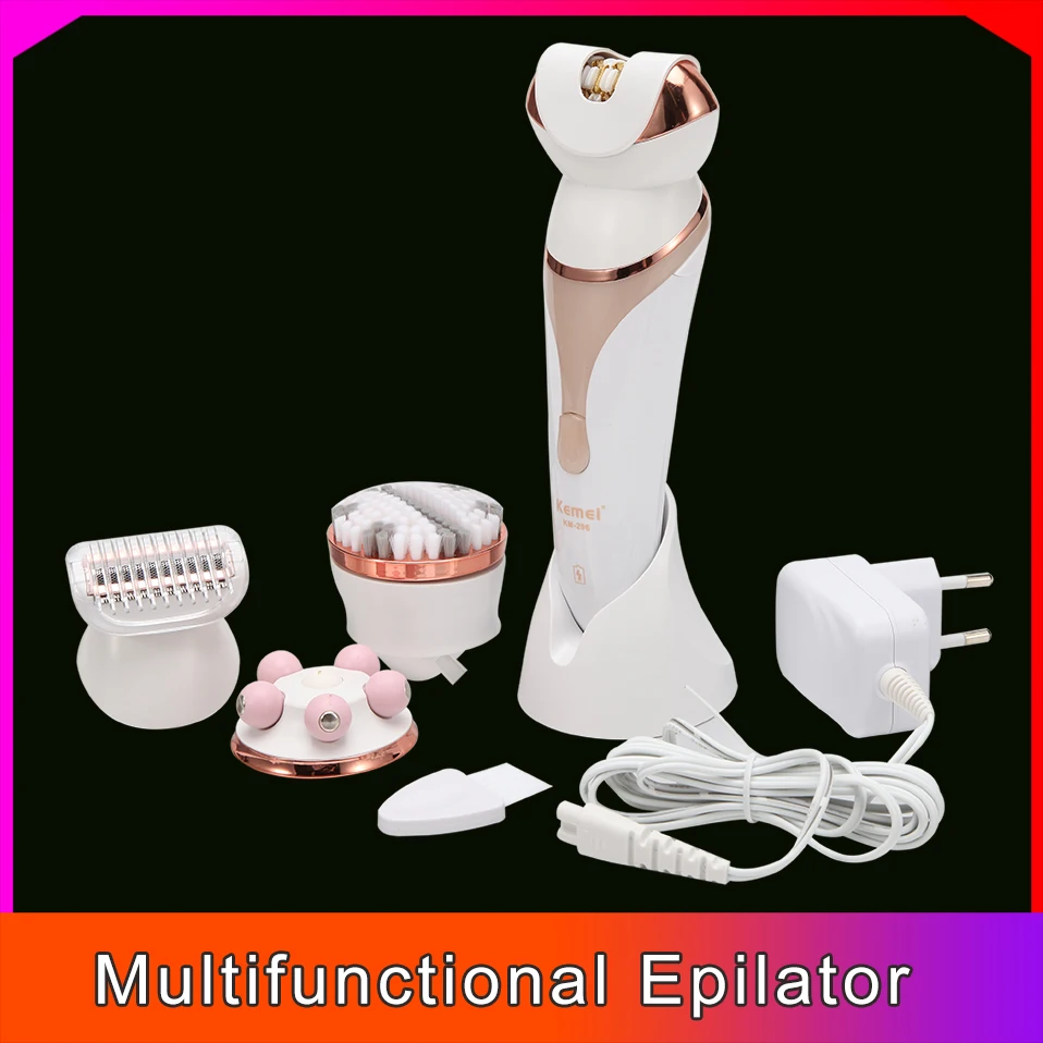 4in1 Kemei Hair Removal Hair Shaver Women Epilator Female Depilatory Trimmer for Lady Facial Massage Armpit Face Bikini Leg
4in1 Kemei Hair Removal Hair Shaver Women Epilator Female Depilatory Trimmer for Lady Facial Massage Armpit Face Bikini Leg