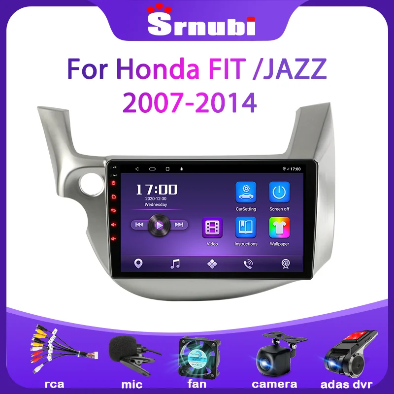 Фото Автомобильное радио мультимедийный видеоплеер Srnubi Android 10 0 6 + 128G для HONDA FIT JAZZ 2007-2013