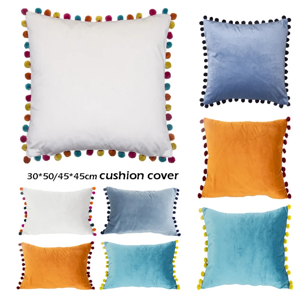1 Pcs Luxury Pom Pom Velvet Cushion Cover Pure Color Arbutus Ball Decoration Pillowcase Sofa Chair Home Decor 30x50cm / 45x45cm
1 Pcs Luxury Pom Pom Velvet Cushion Cover Pure Color Arbutus Ball Decoration Pillowcase Sofa Chair Home Decor 30x50cm / 45x45cm