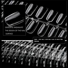 504 pièces acrylique faux faux ongles Art ongle gouttelette professionnel couverture complète Fasle Nail Art ongle plein bâton anti-trace(China)