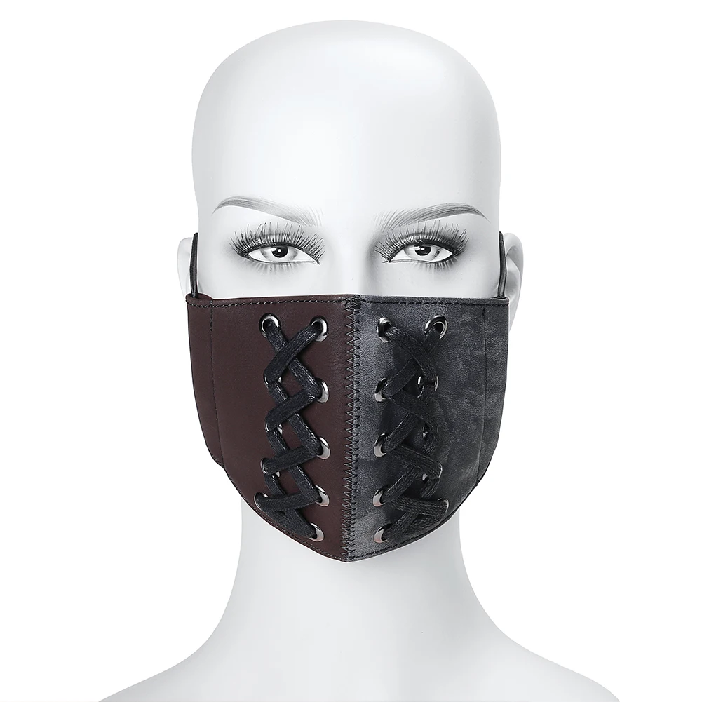 GearDuke Women Punk Rock Rivet Leather Masks Personality Motobike Mask Halloween Party Steampunk Mask GearDuke Women Punk Rock Rivet Leather Masks Personality Motobike Mask Halloween Party Steampunk Mask