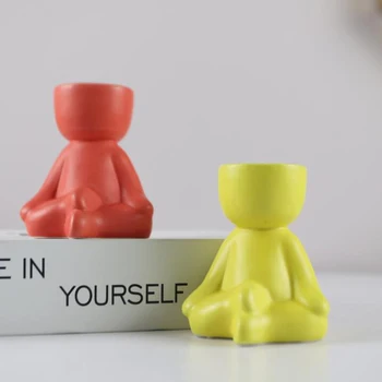 Humanoid Ceramic Flower Pot Character Sitting Posture Sculpture Vase Decoration Creative Craft Home Decoration Personality Gift 
Humanoid Ceramic Flower Pot Character Sitting Posture Sculpture Vase Decoration Creative Craft Home Decoration Personality Gift